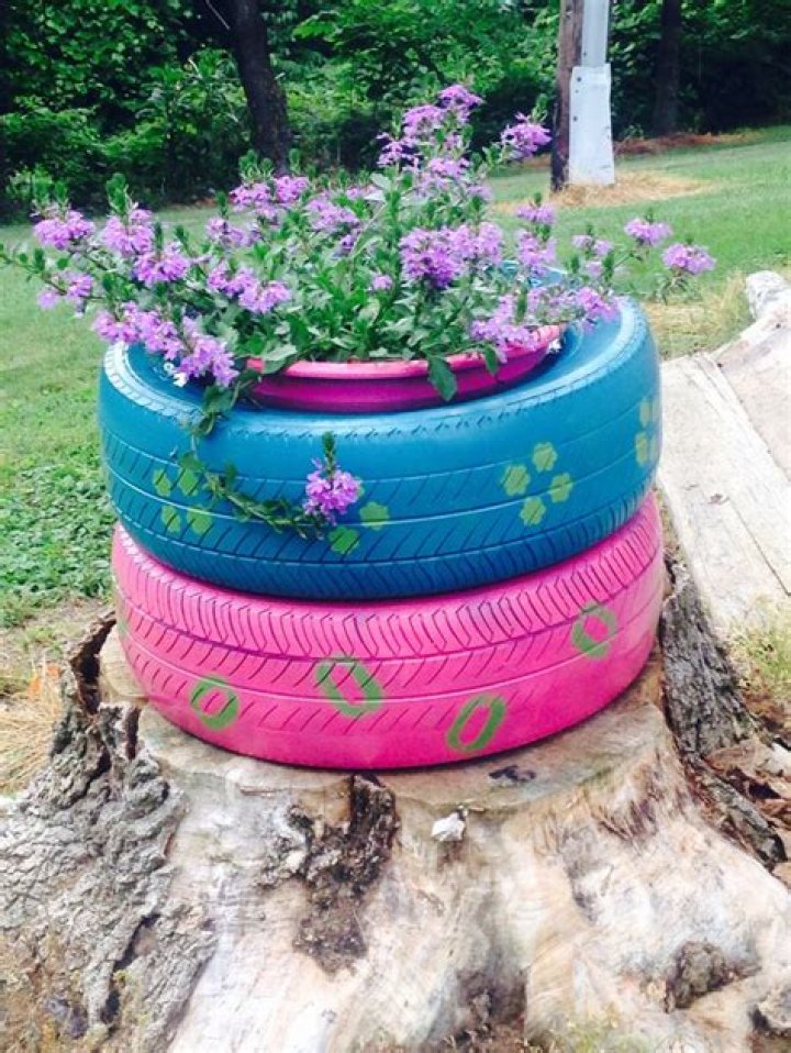 Are old tires safe to use as planters?
