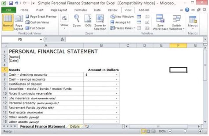Does Excel have a financial statement template?
