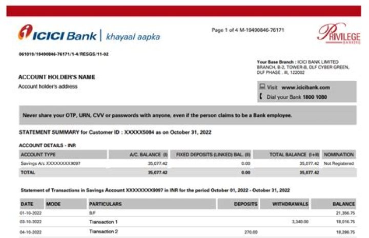 How can I open Icici Bank statement?