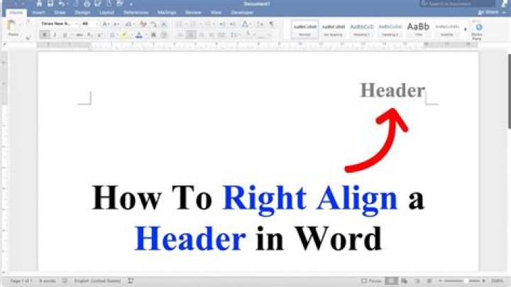 How do I align right side in Word?