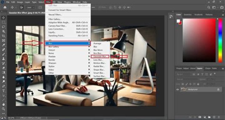 How do I blur an image in Photoshop CC?