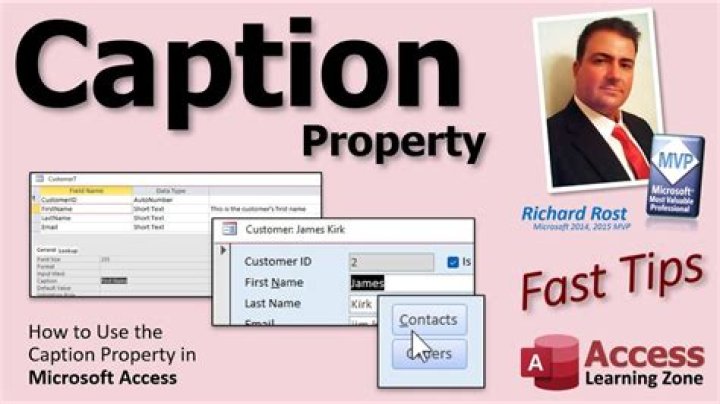 How do I create a caption property in access