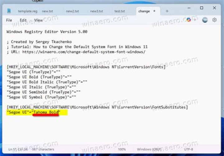 How do I set a default system font?