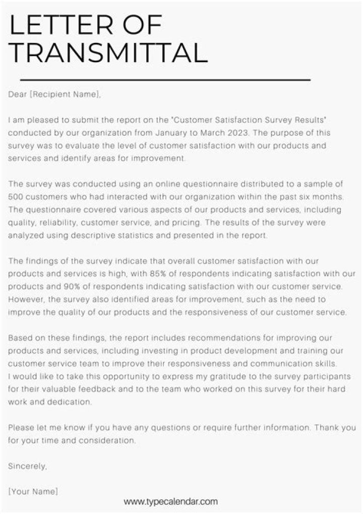 How do I write a letter of transmittal?