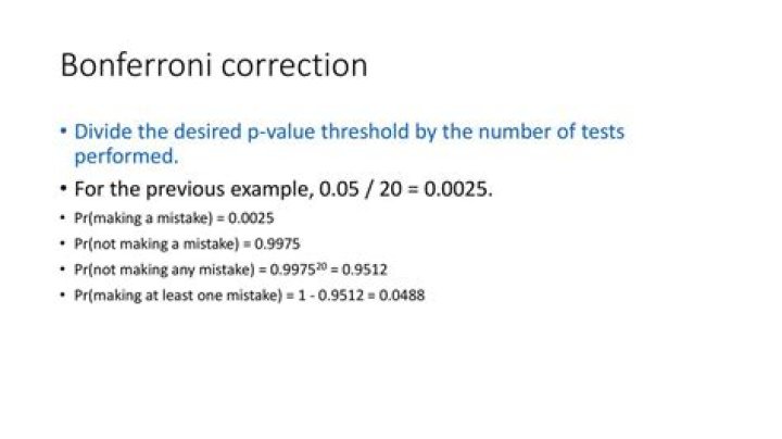 How do you calculate the Bonferroni correction?