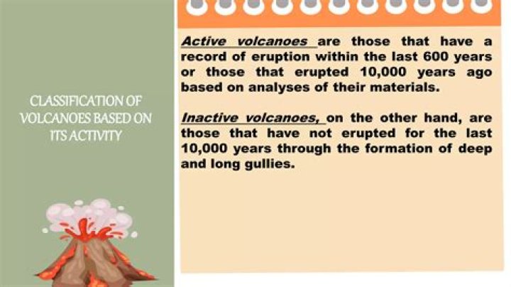 How do you classify active and inactive volcanoes