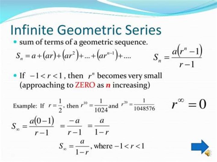 How do you find the geometric series of infinity?