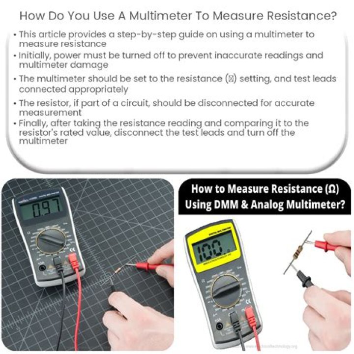 How do you measure resistance with a digital multimeter?