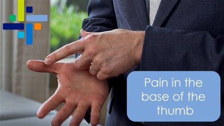 How do you relieve pain at the base of your thumb?