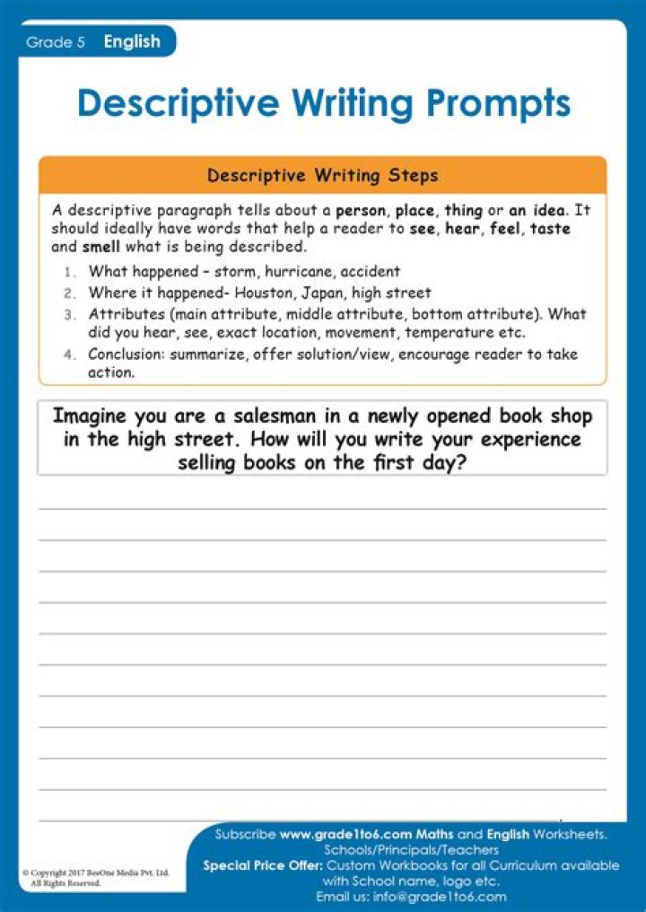 How do you write a 4th grade descriptive essay?