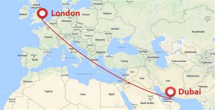How far is London from Dubai by plane?