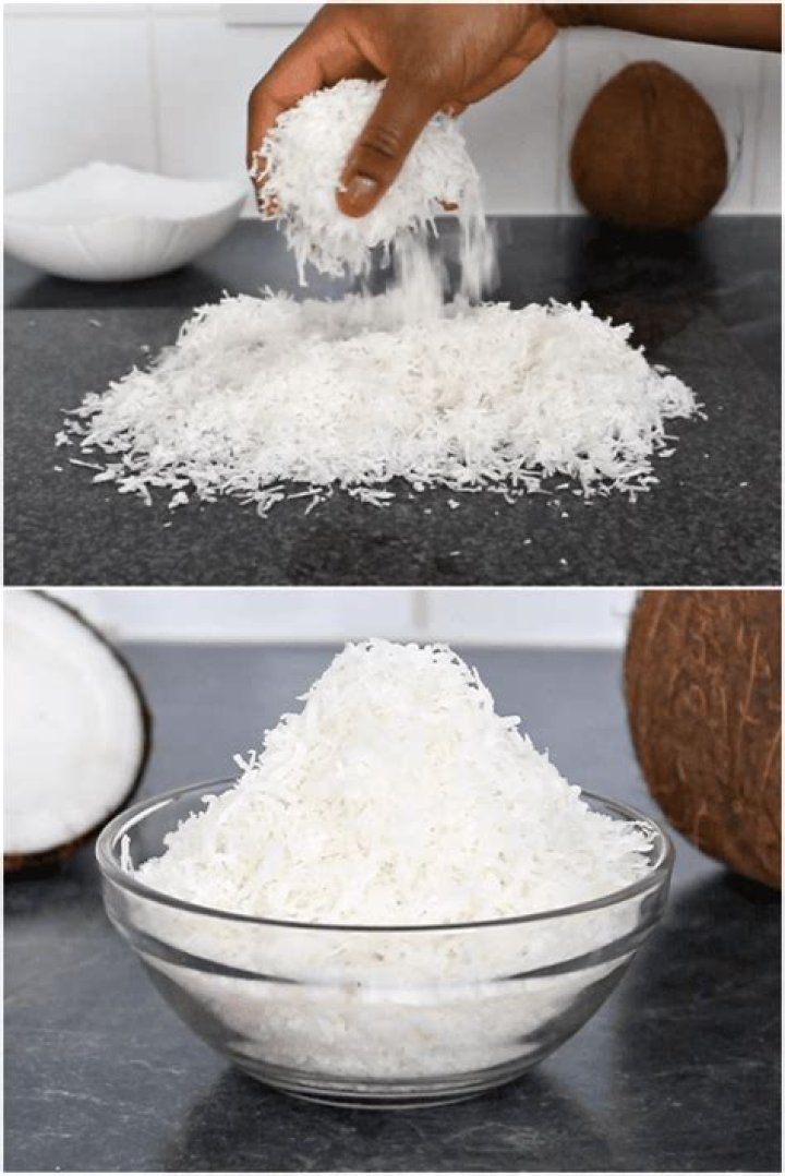 How many cups is 85g desiccated coconut?
