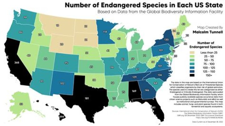 How many endangered species are in Indiana