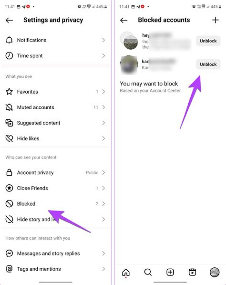 What's the difference between blocking and removing someone on Snapchat?
