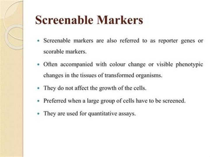 What are Screenable markers?