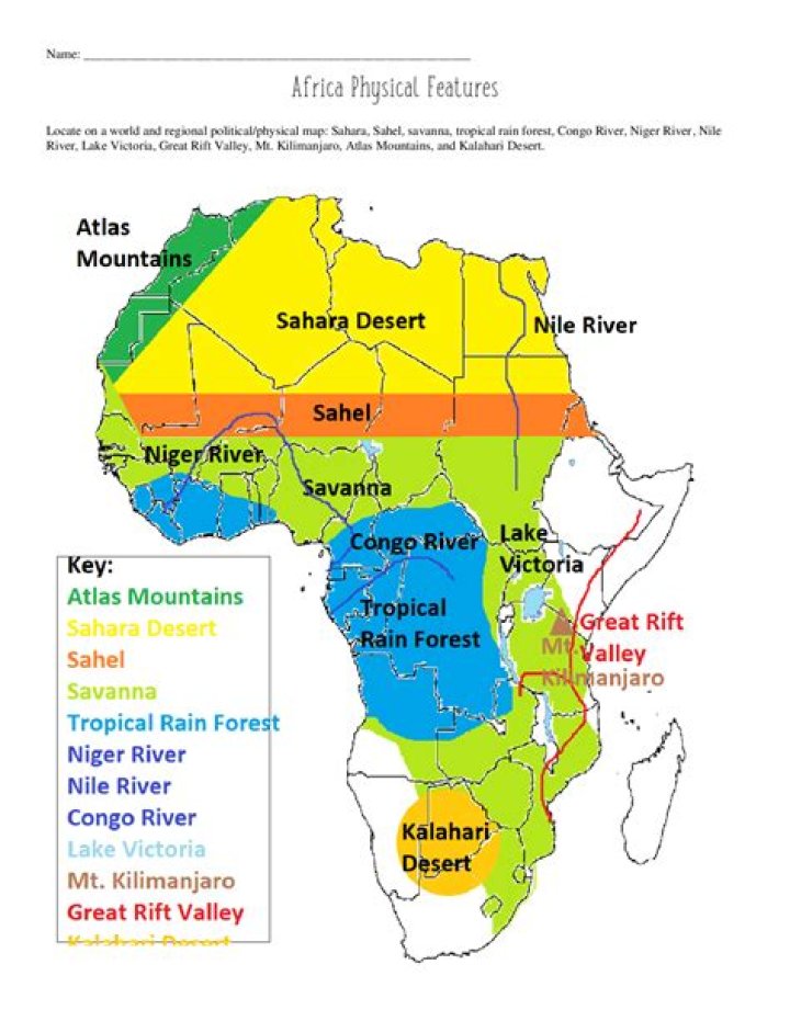 What are some man made features in Africa?