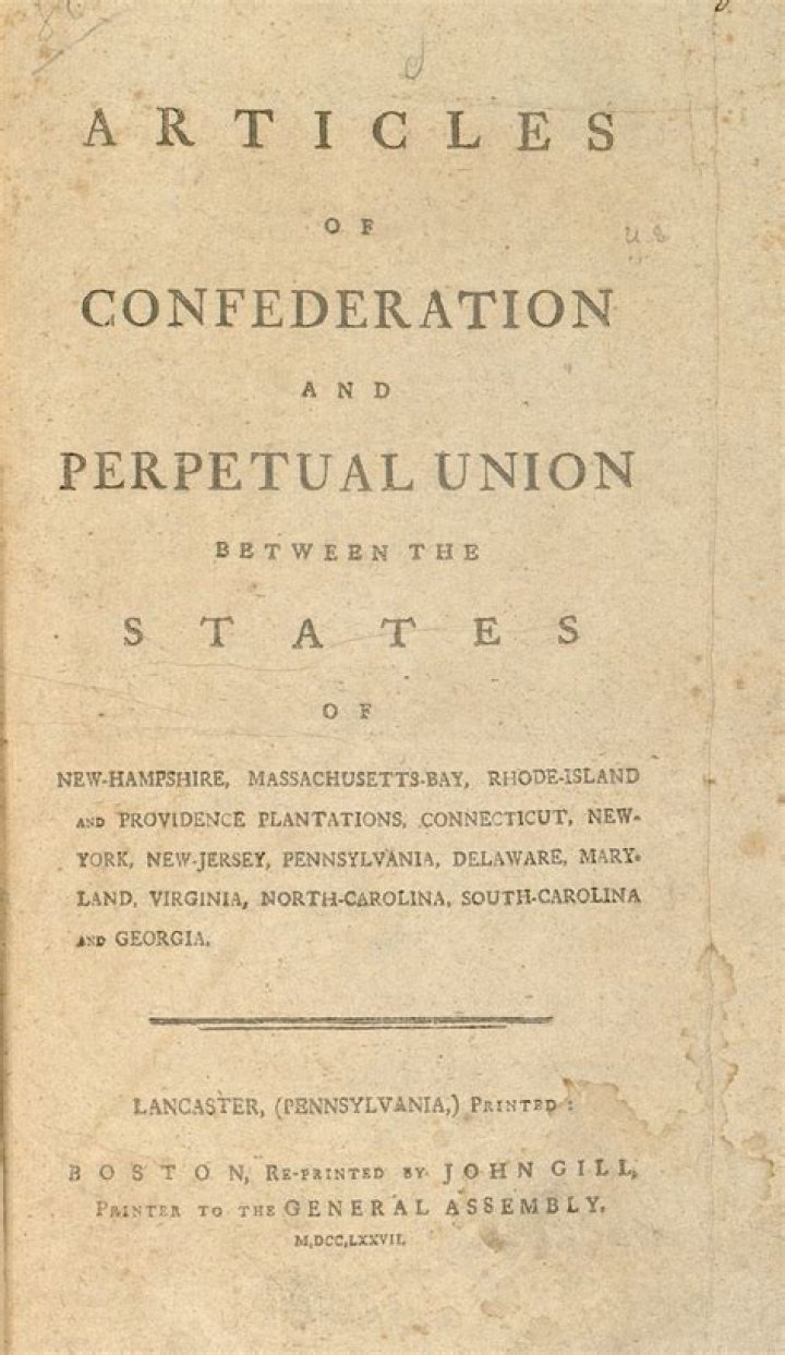 What are the 4 Articles of Confederation