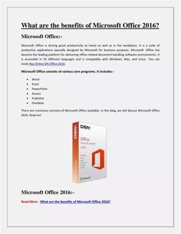 What are the benefits of Microsoft Office?