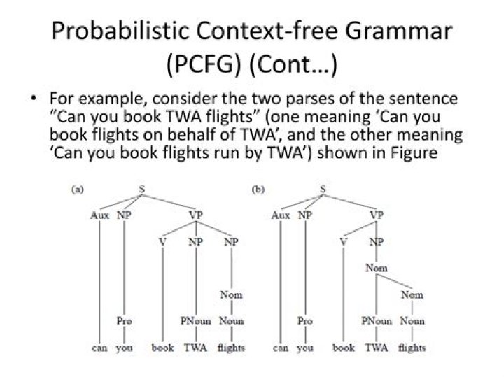 What are the features of probabilistic context free grammars?