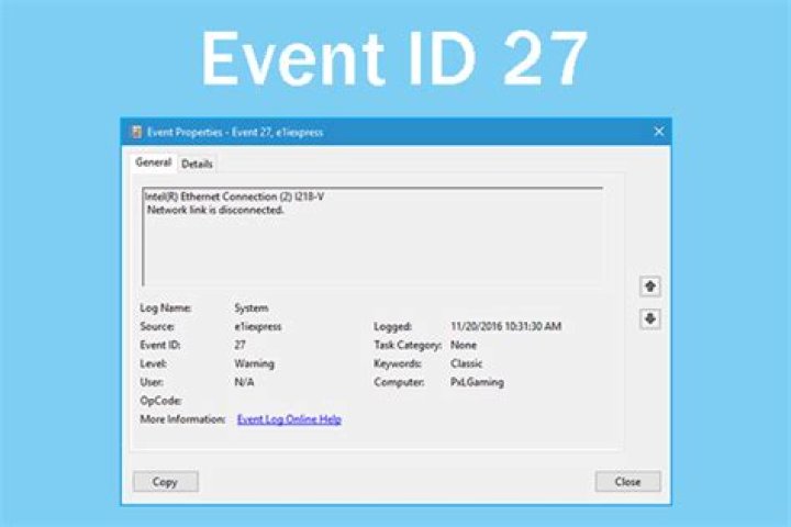 What causes event id 27?