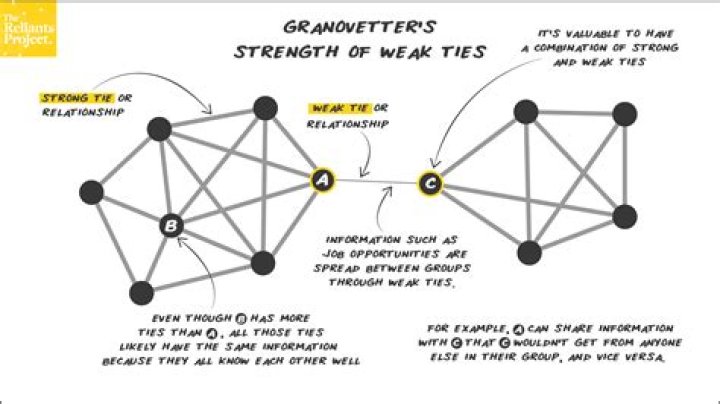 What did Granovetter mean by the strength of weak ties?