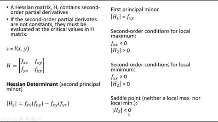 What does the Hessian matrix tell us?