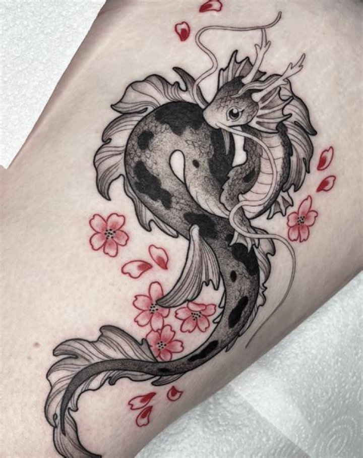 What does the koi fish and dragon tattoo mean?