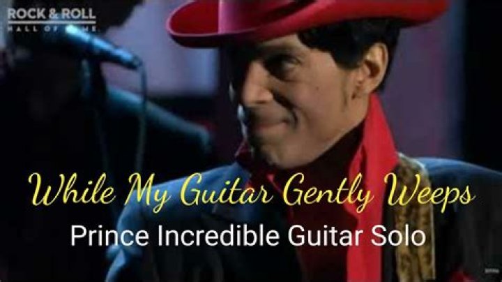 What guitar was Prince playing in While My Guitar Gently Weeps?