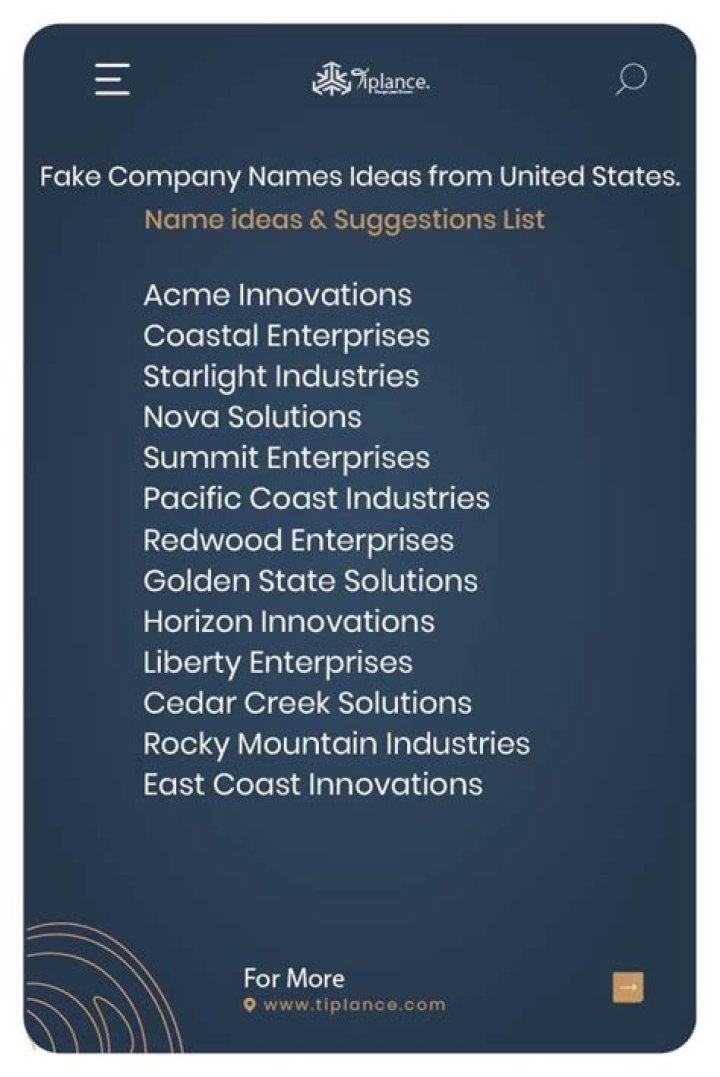 What is a good fake company name?