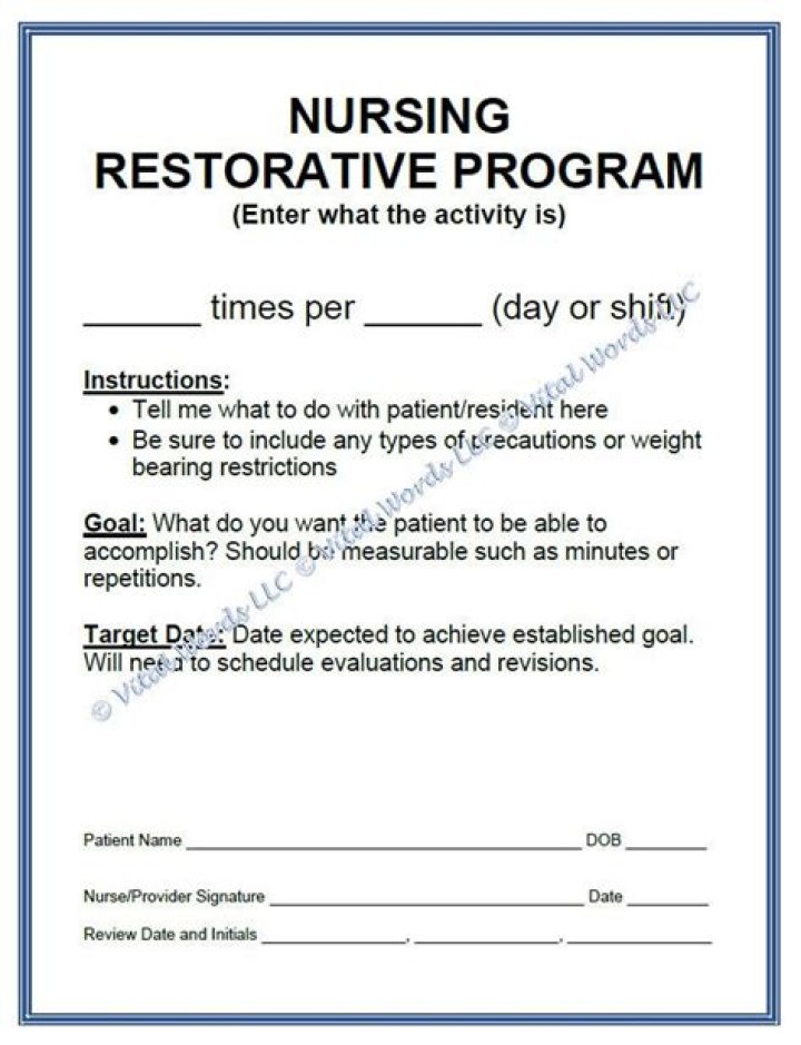 What is a restorative nursing program