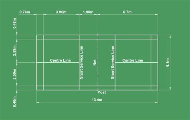 What is a singles badminton court size?