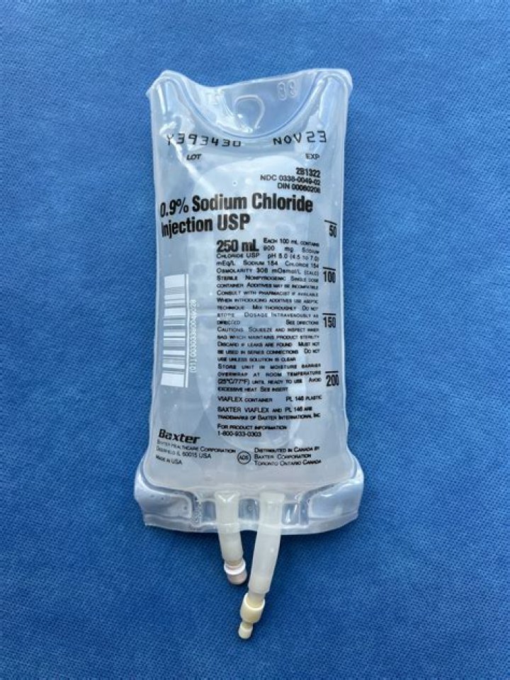 What is a sodium chloride IV used for?
