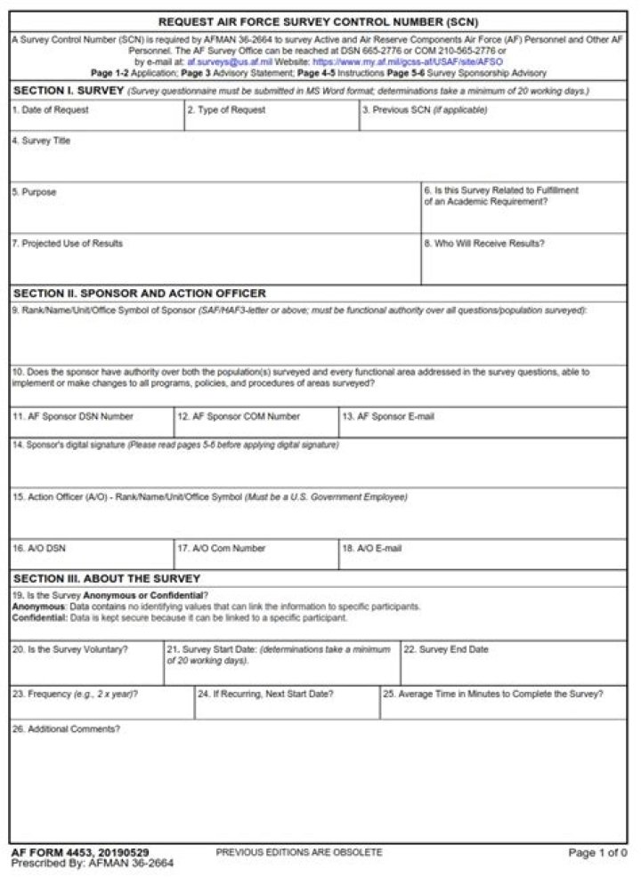What is an Air Force form 422?