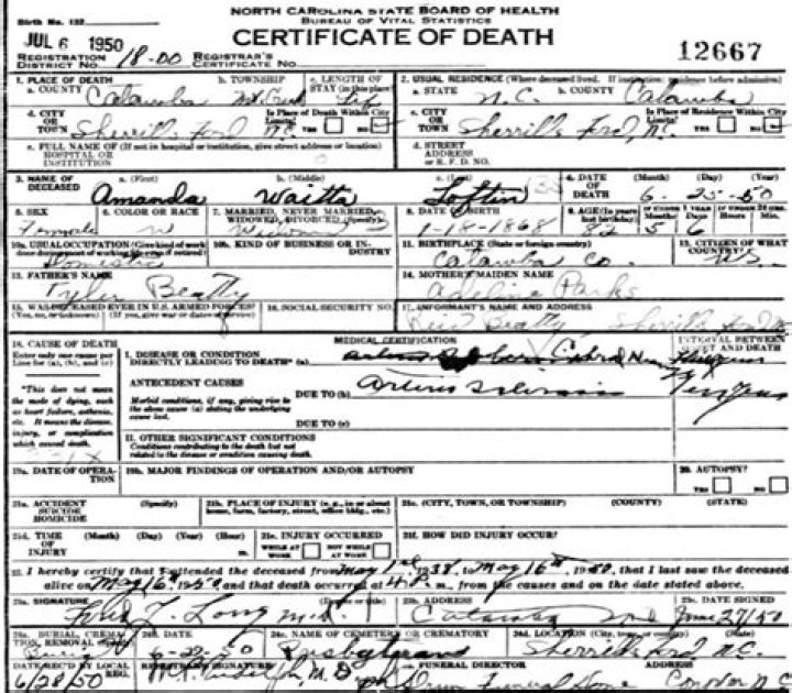 What is an informant on a death certificate?