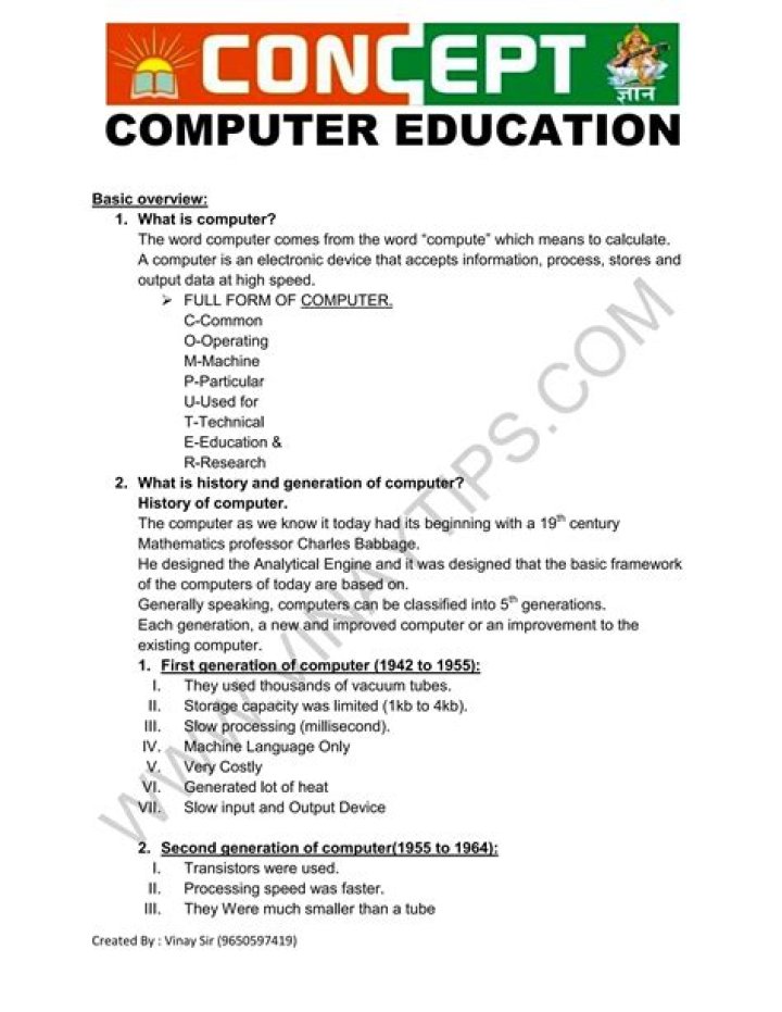 What is computer simple notes?