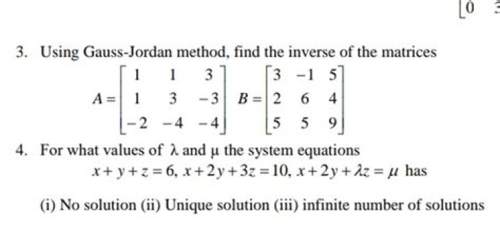 What is inverse of a matrix using Gauss Jordan method?