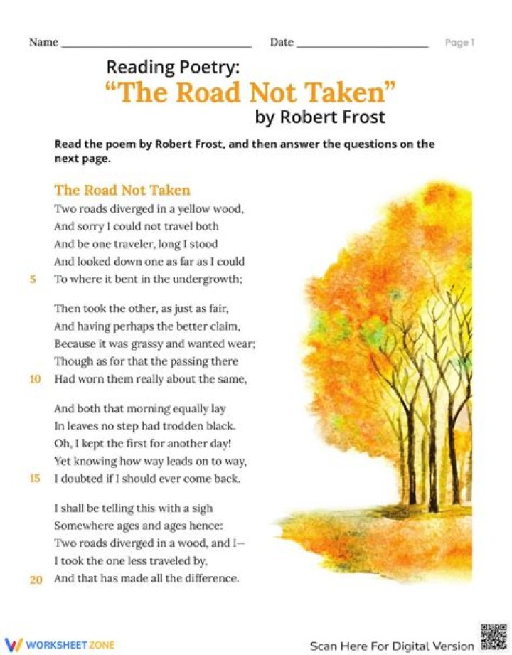 What is the analysis of the poem The Road Not Taken?