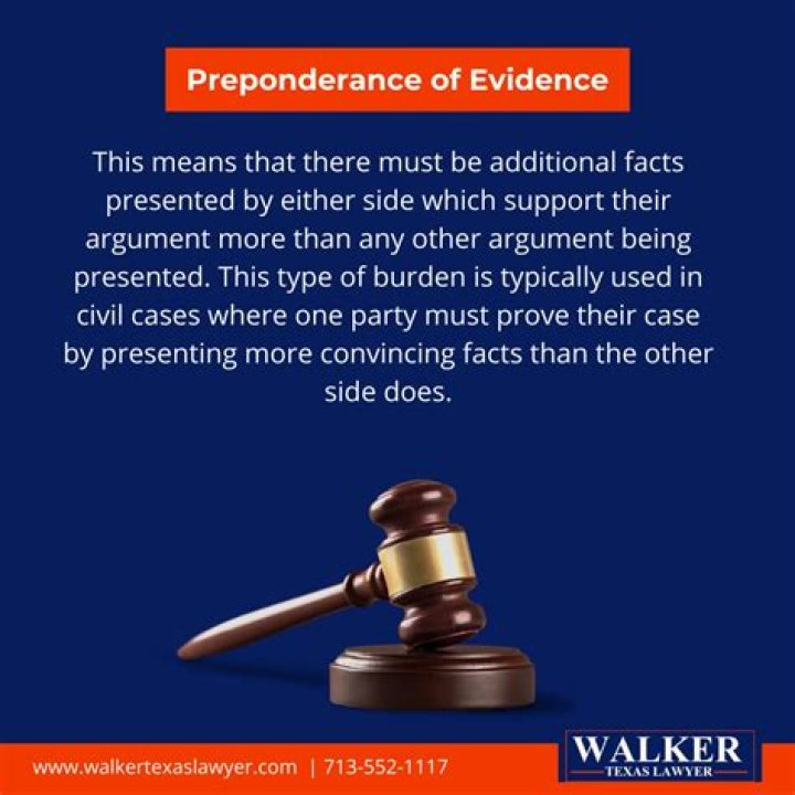 What is the definition of preponderance of evidence?