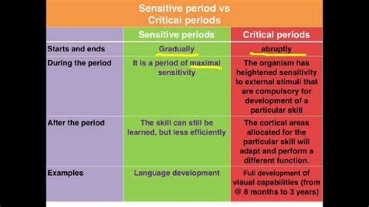 What is the difference between a critical period and a sensitive period