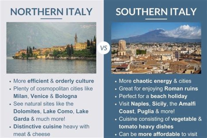 What is the difference between northern Italy and southern Italy?