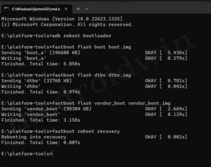 What is the fastboot command?