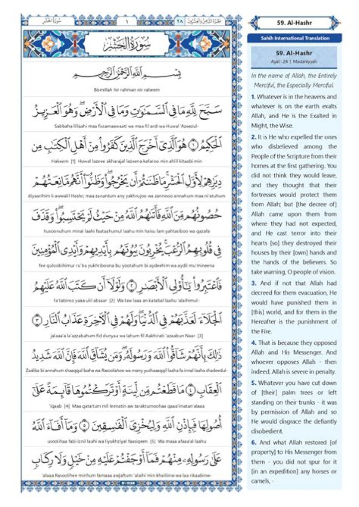 What is the meaning of Surah Al Hashr?