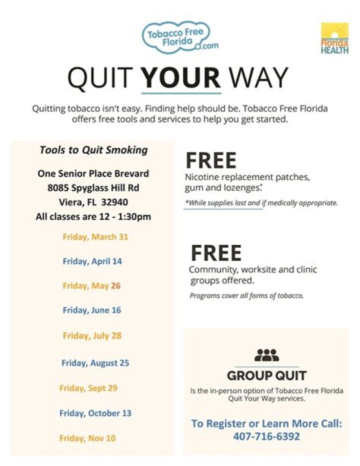 What is the phone number for Florida quit smoking?