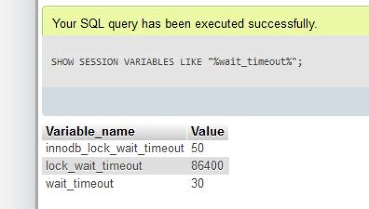 What is wait timeout in MySQL?