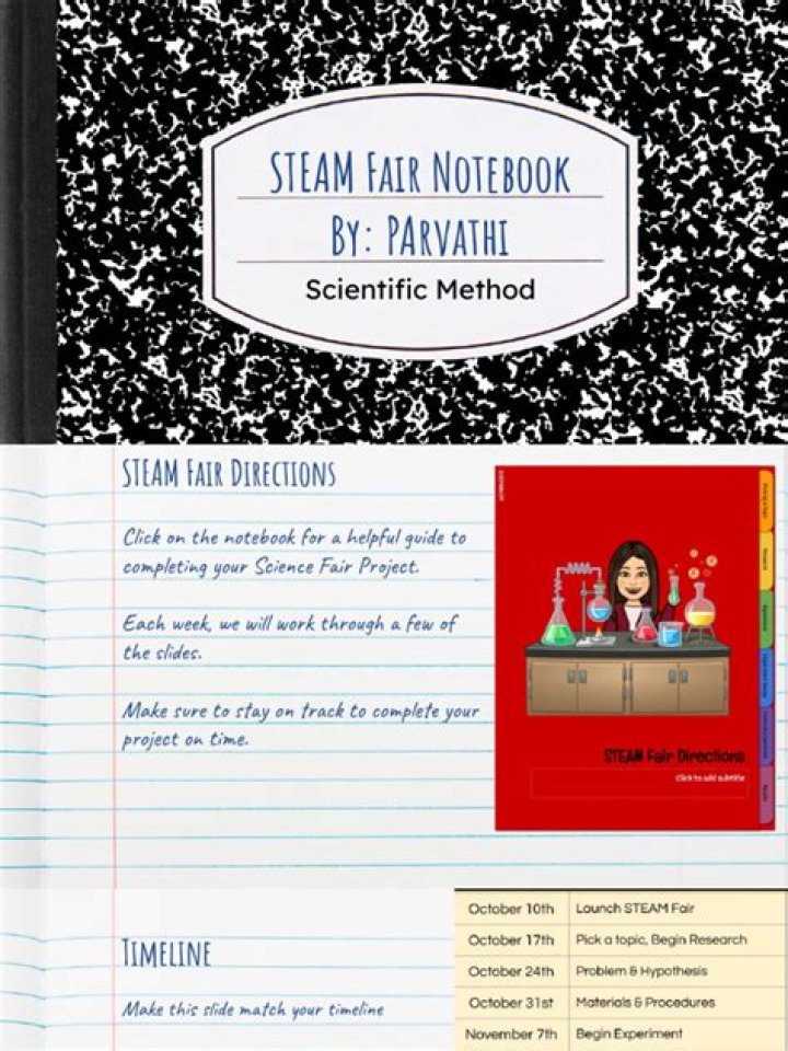 What should be in a science fair notebook