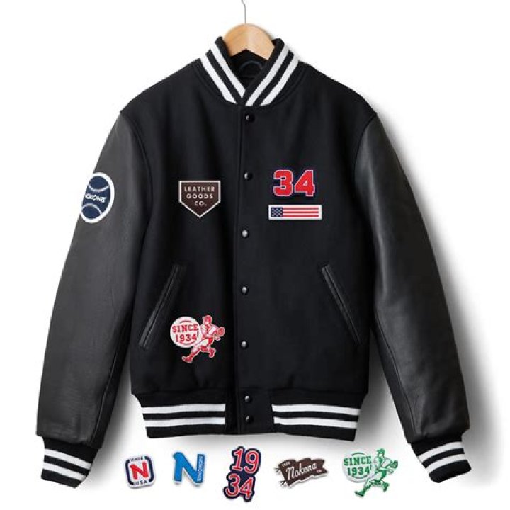 What side should the letter on a varsity jacket?