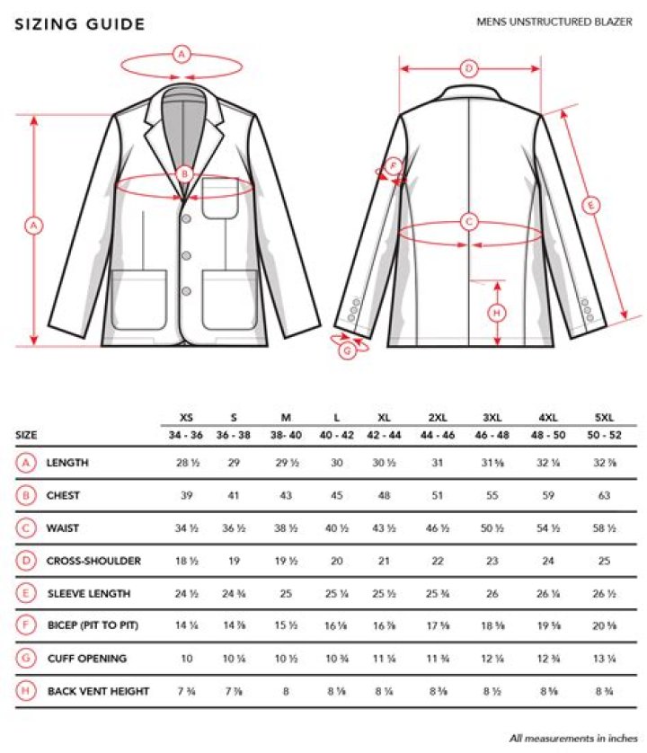 What size is a 54 Blazer?
