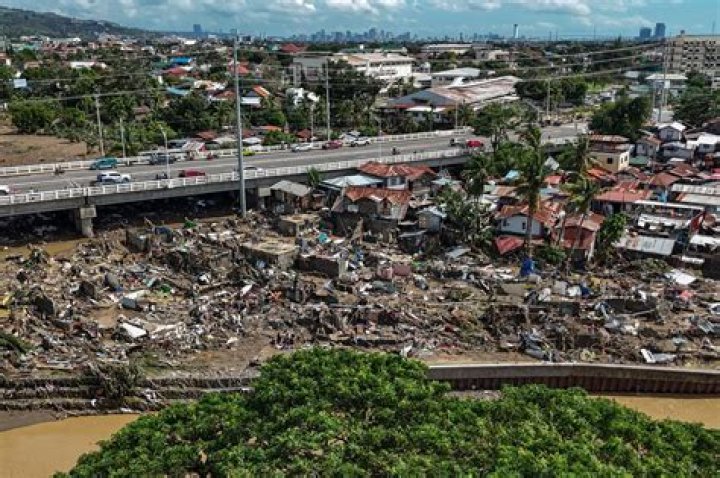 What storm hit the Philippines in 2013?