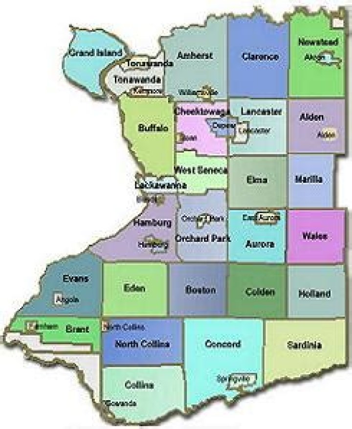 What towns are in northern Erie County