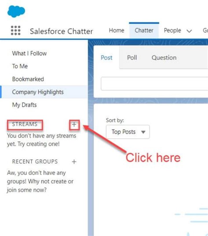 Where can I find chatter group in Salesforce?